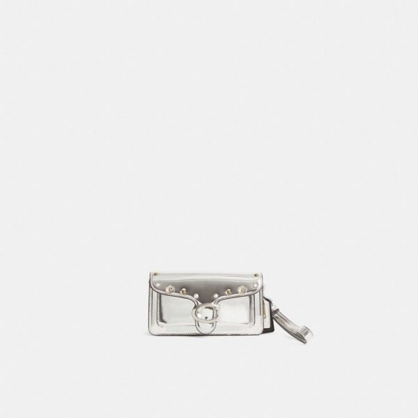 Coach Custom Tabby Wristlet In Silver Metallic - Preorder