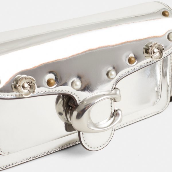 Coach Custom Tabby Wristlet In Silver Metallic - Preorder