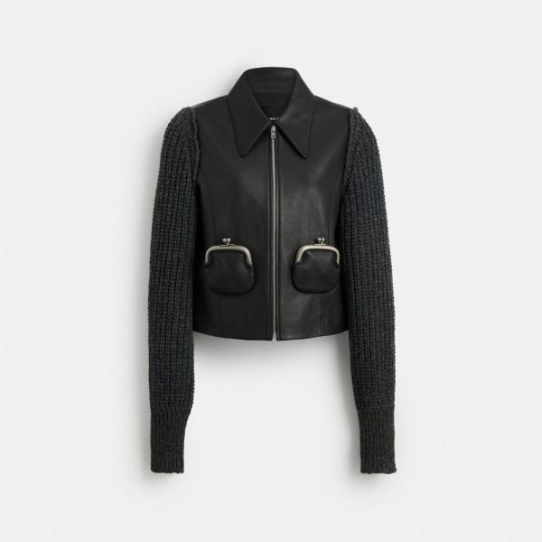 Coach Buy Now Kisslock Leather Jacket - Preorder