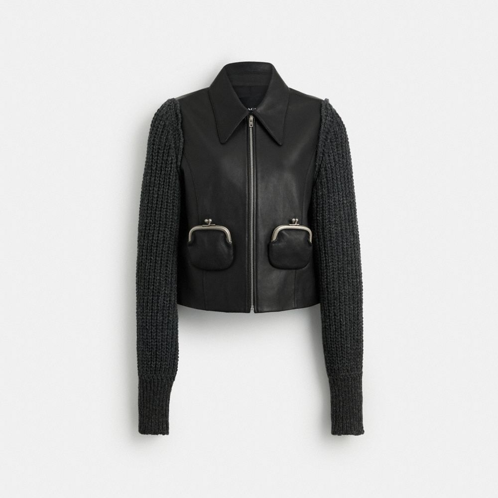 Coach Buy Now Kisslock Leather Jacket - Preorder