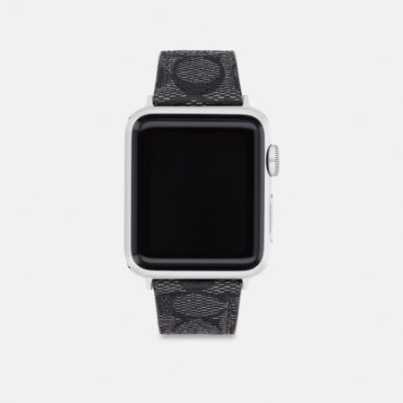 Coach Outlet Apple Watch® Strap, 38MM And 40MM - Preorder — Graphite Gray