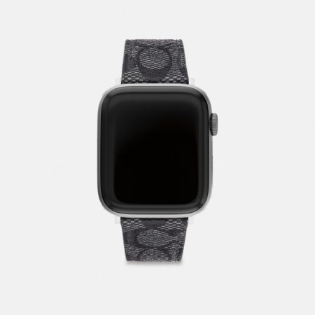 Coach Outlet Apple Watch® Strap, 42MM And 44MM - Preorder — Graphite Gray
