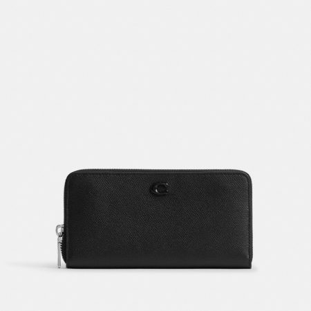 Coach Accordion Wallet With Signature Canvas Interior - Preorder — Black