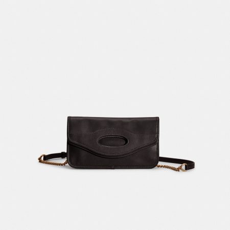 Coach Restored Foldover Cut Out Clutch Crossbody - Preorder — Brass/Black