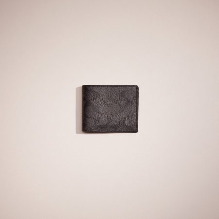 Coach Restored 3-In-1 Wallet In Signature Canvas - Preorder — Charcoal/Black