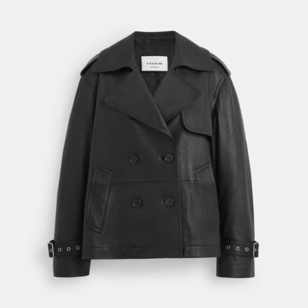 Coach Outlet Mini Leather Trench Coat - Preorder — Black