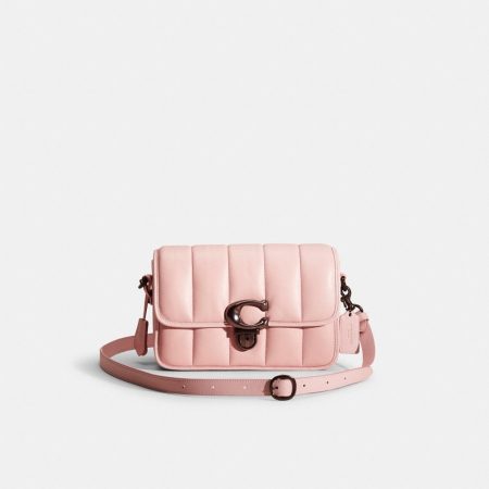 Coach Restored Studio Shoulder Bag With Quilting - Preorder — Pewter/Carnation