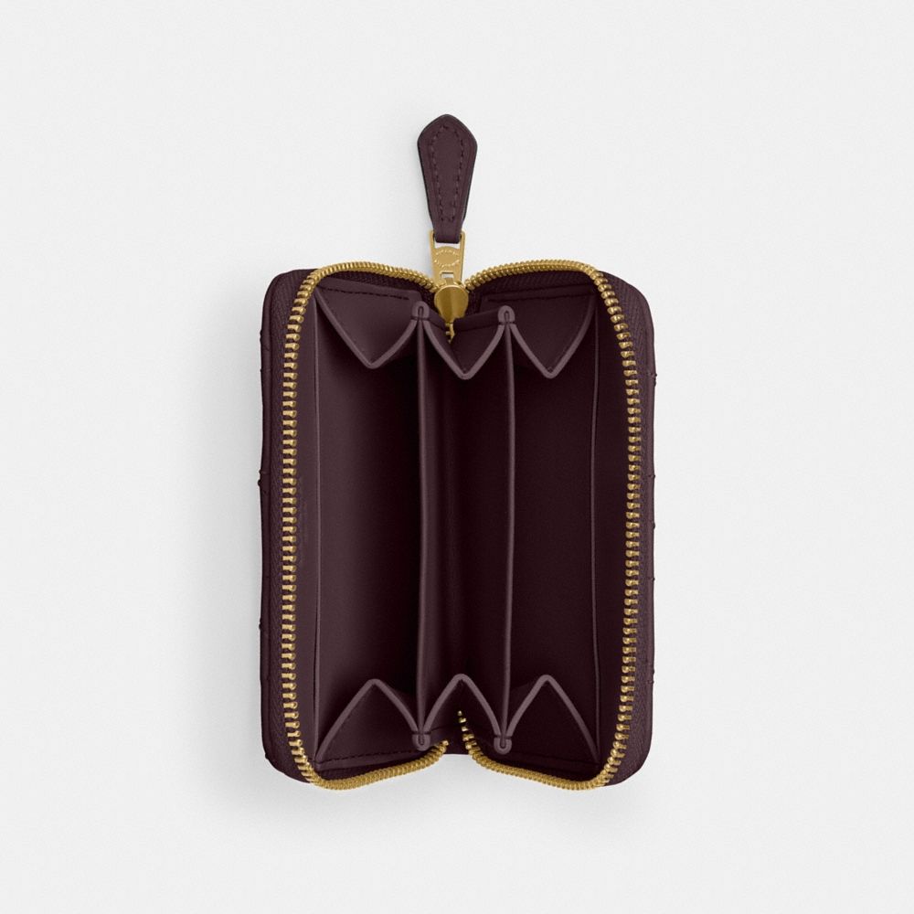 Coach Outlet Essential Small Zip Around Card Case With Pillow Quilting - Preorder
