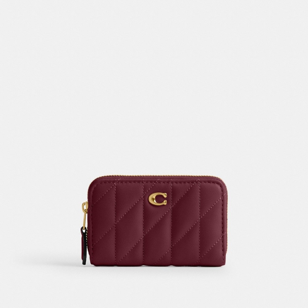 Coach Outlet Essential Small Zip Around Card Case With Pillow Quilting - Preorder