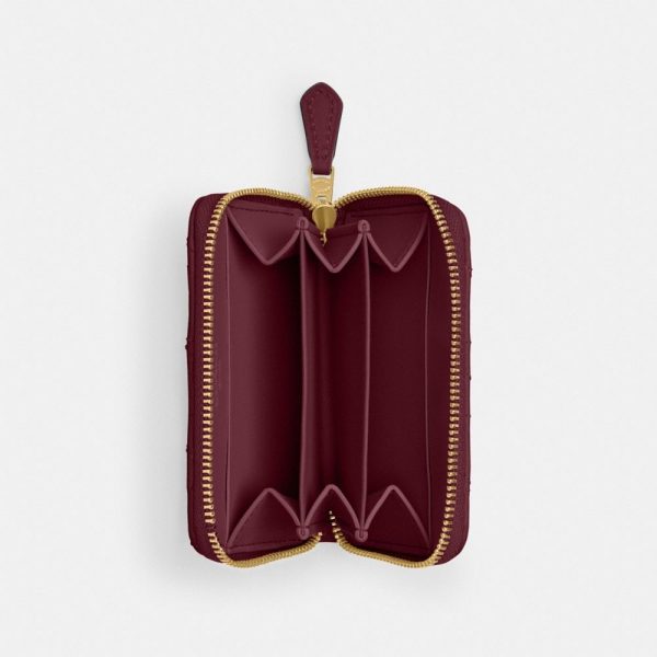 Coach Outlet Essential Small Zip Around Card Case With Pillow Quilting - Preorder
