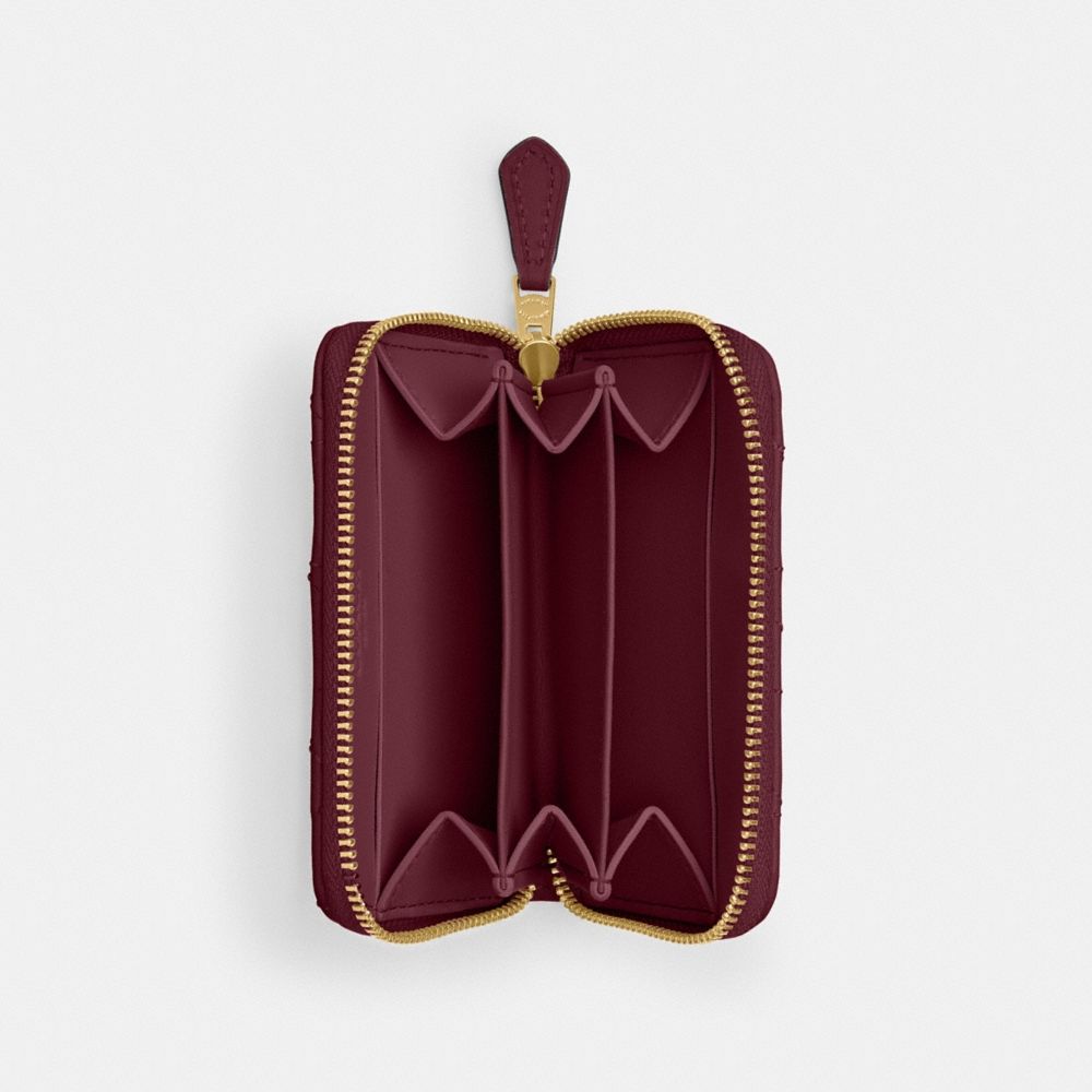 Coach Outlet Essential Small Zip Around Card Case With Pillow Quilting - Preorder