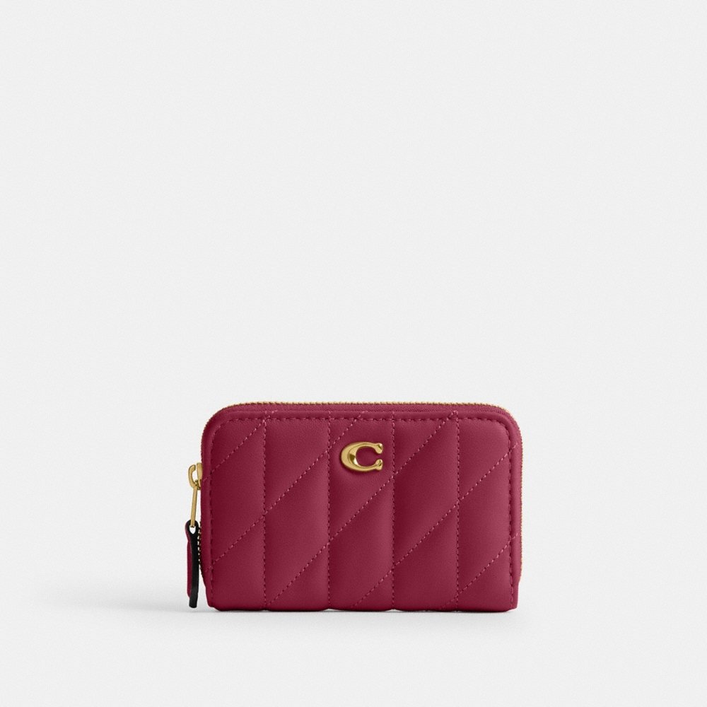 Coach Outlet Essential Small Zip Around Card Case With Pillow Quilting - Preorder