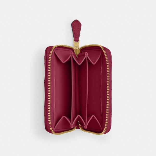 Coach Outlet Essential Small Zip Around Card Case With Pillow Quilting - Preorder