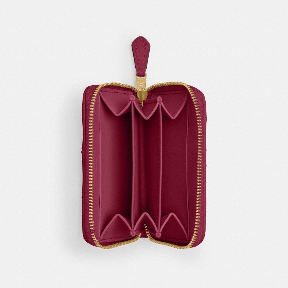Coach Outlet Essential Small Zip Around Card Case With Pillow Quilting - Preorder