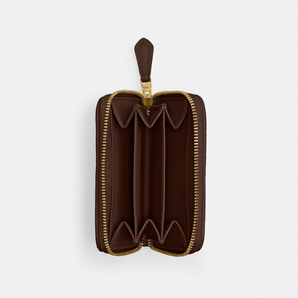 Coach Outlet Essential Small Zip Around Card Case With Pillow Quilting - Preorder
