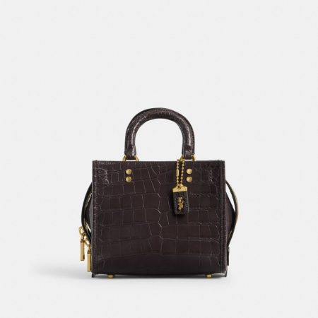 Coach Rogue 20 In Alligator - Preorder — Brass/Oxblood