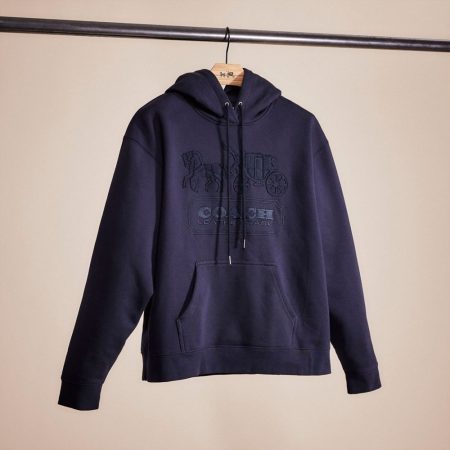 Coach Restored Horse And Carriage Hoodie In Organic Cotton And Recycled Polyester - Preorder — Navy