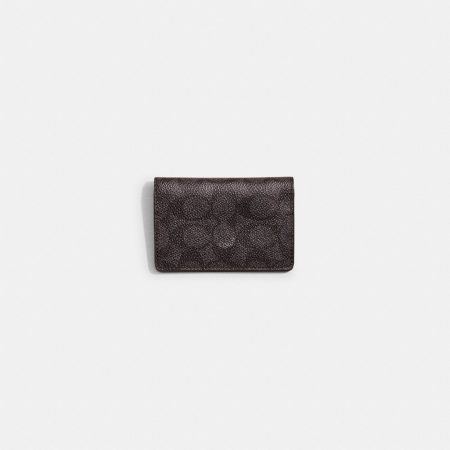 Coach Restored Card Wallet In Signature Canvas - Preorder — Charcoal/Black