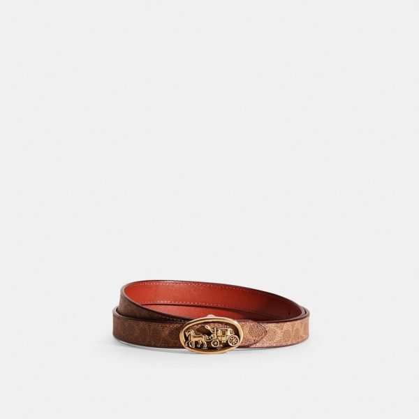 Coach Restored Horse And Carriage Medallion Buckle Reversible Belt, 20MM - Preorder