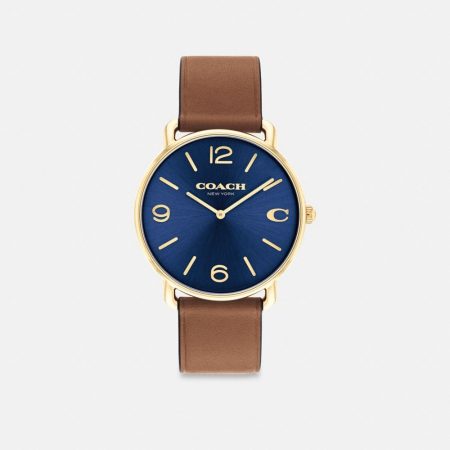 Coach Elliot Watch, 41MM - Preorder — Saddle/Navy