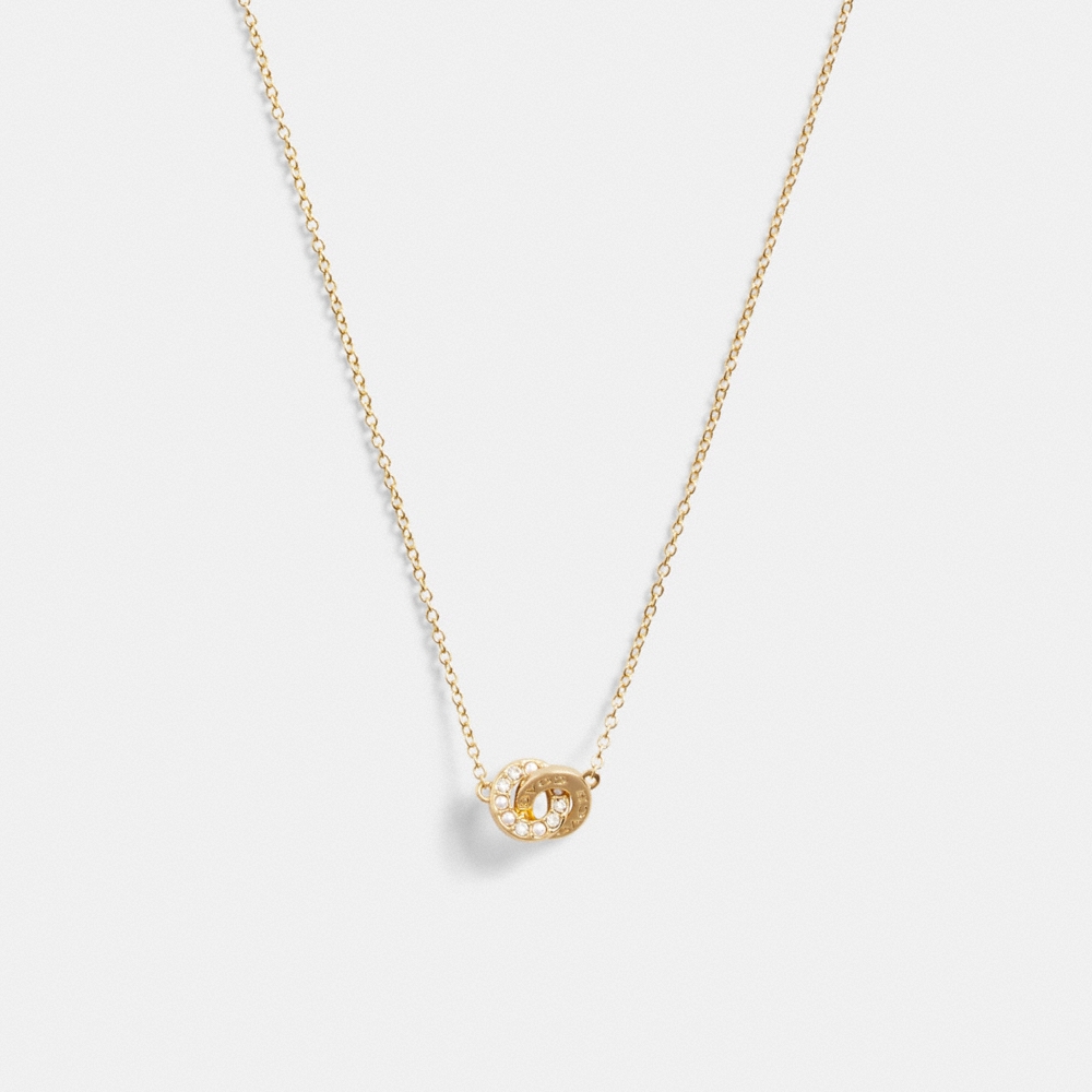 Coach Outlet Interlocking Open Circle Pearl Pendant Necklace - Preorder