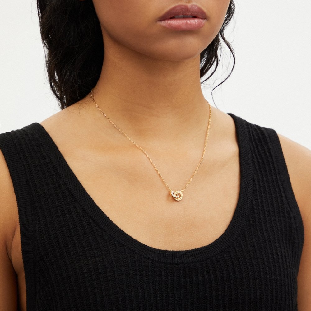 Coach Outlet Interlocking Open Circle Pearl Pendant Necklace - Preorder