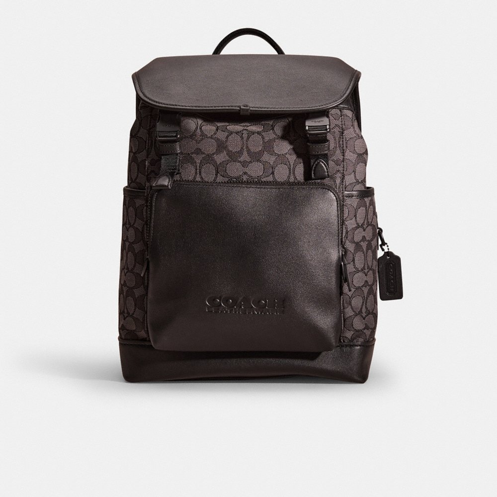 Coach Restored League Flap Backpack In Signature Jacquard - Preorder