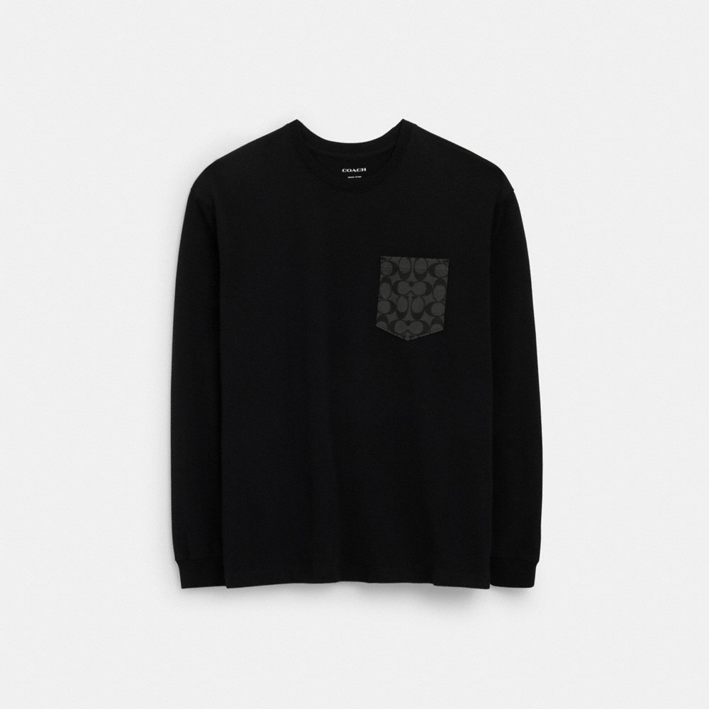 Coach Outlet Signature Long Sleeve T-Shirt In Organic Cotton - Preorder