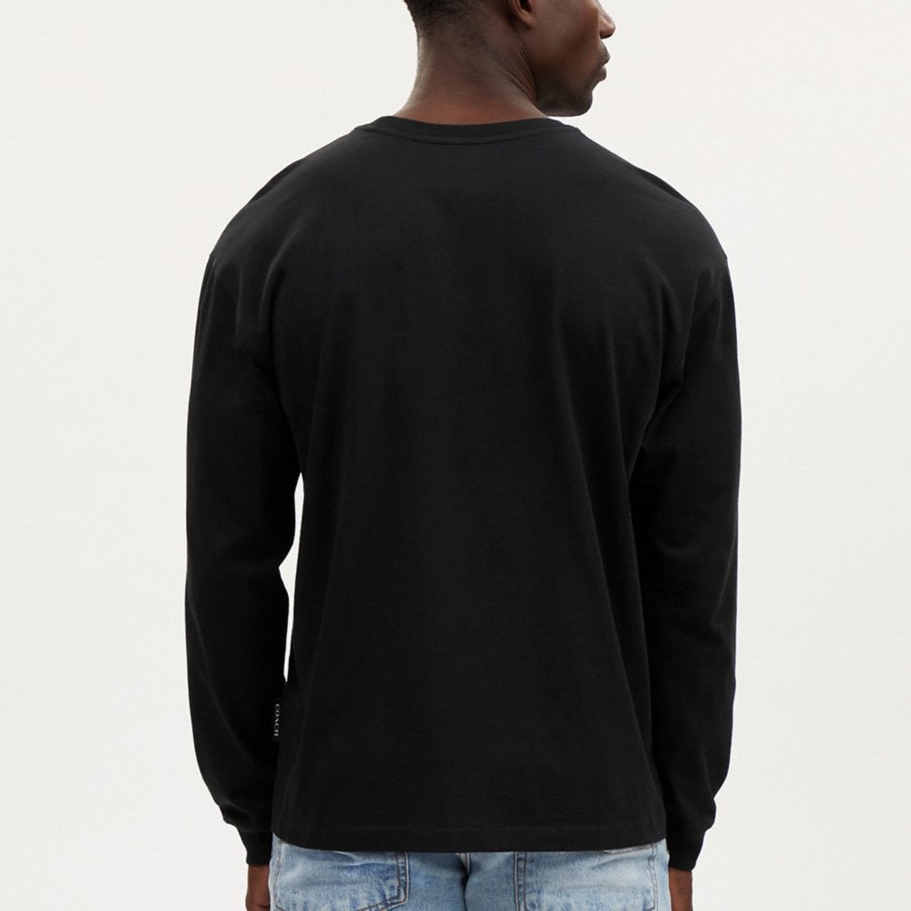 Coach Outlet Signature Long Sleeve T-Shirt In Organic Cotton - Preorder