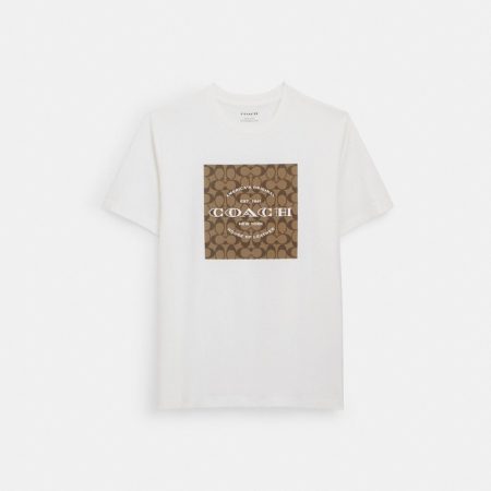 Coach Outlet Signature Square T-Shirt In Organic Cotton - Preorder — White