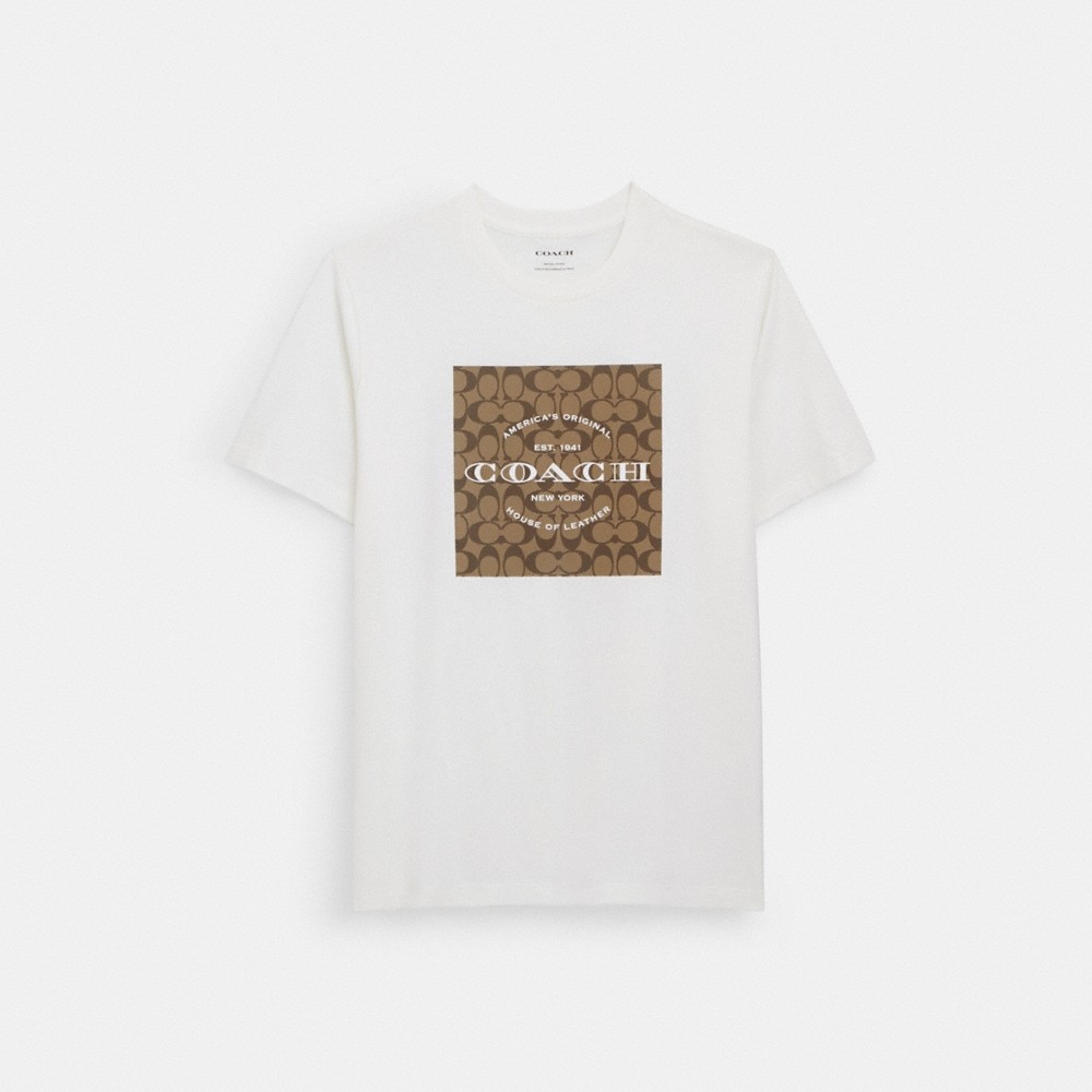 Coach Outlet Signature Square T-Shirt In Organic Cotton - Preorder