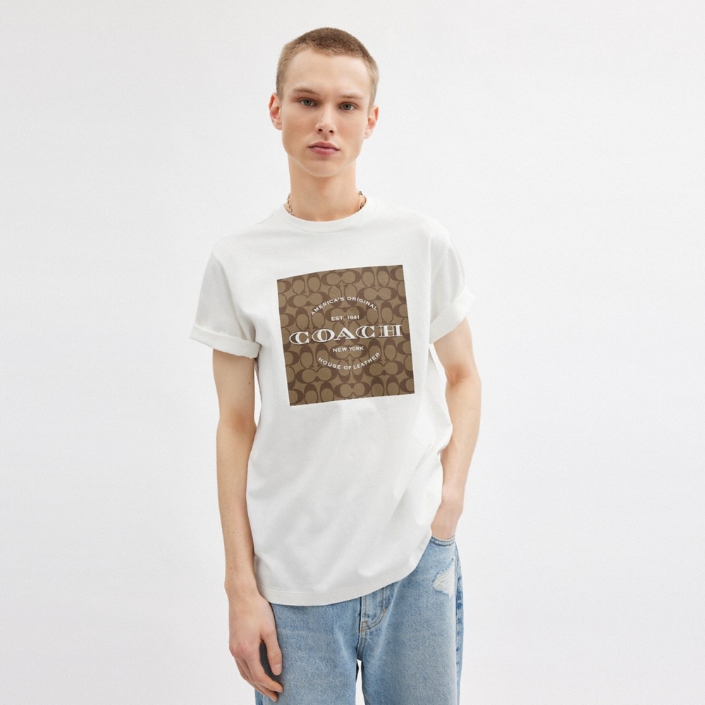 Coach Outlet Signature Square T-Shirt In Organic Cotton - Preorder