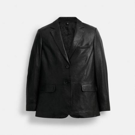Coach Leather Blazer - Preorder — Black