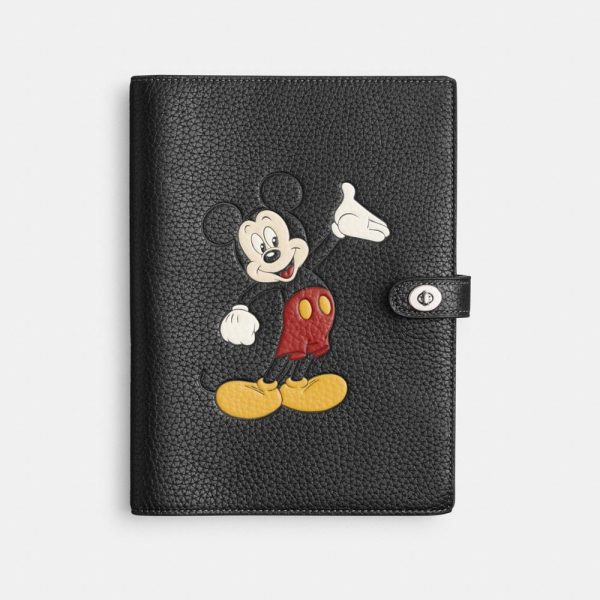 Coach Disney X Coach Notebook In Regenerative Leather With Mickey Mouse - Preorder