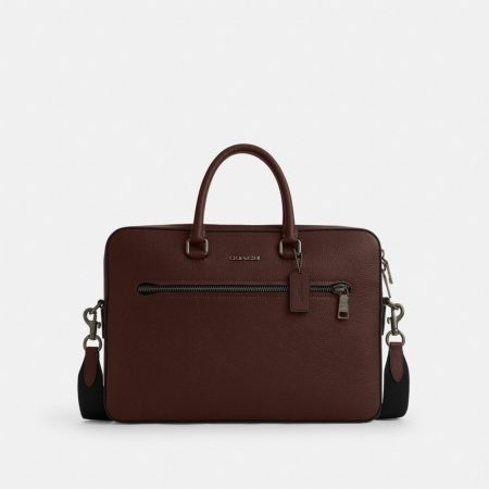 Coach Outlet Ethan Slim Brief - Preorder — Gunmetal/Maple