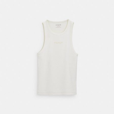 Coach Outlet New York Ribbed Tank Top - Preorder — White