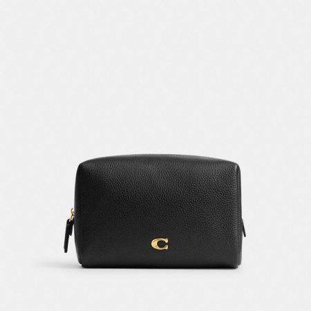 Coach Essential Cosmetic Pouch - Preorder — Brass/Black