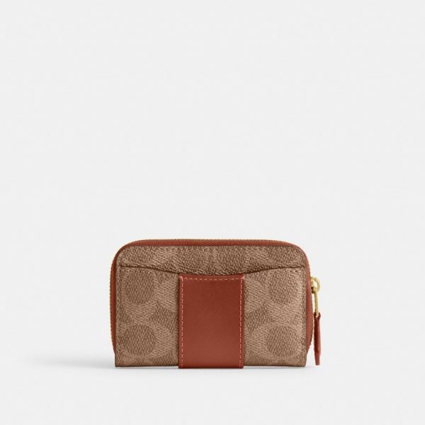 Coach Outlet Essential Small Zip Around Card Case In Signature Canvas - Preorder