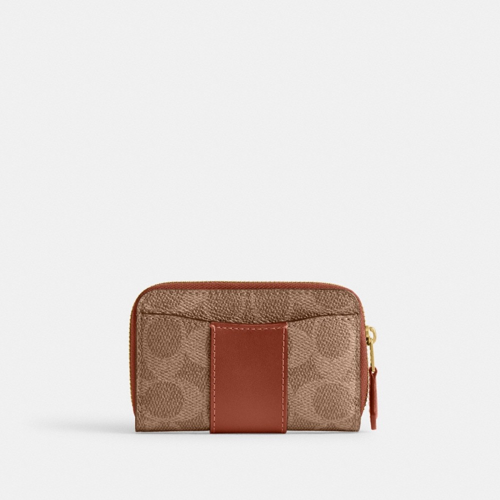 Coach Outlet Essential Small Zip Around Card Case In Signature Canvas - Preorder