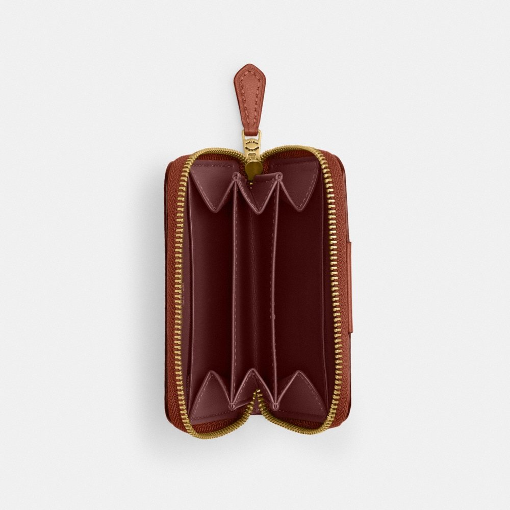 Coach Outlet Essential Small Zip Around Card Case In Signature Canvas - Preorder