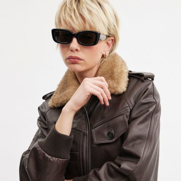 Coach C Hardware Narrow Rectangle Sunglasses - Preorder