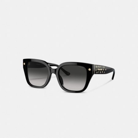 Coach Charms Oversized Square Sunglasses - Preorder — Black
