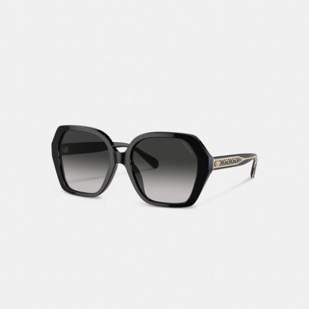 Coach Signature Ombré Geometric Square Sunglasses - Preorder — Grey Gradient