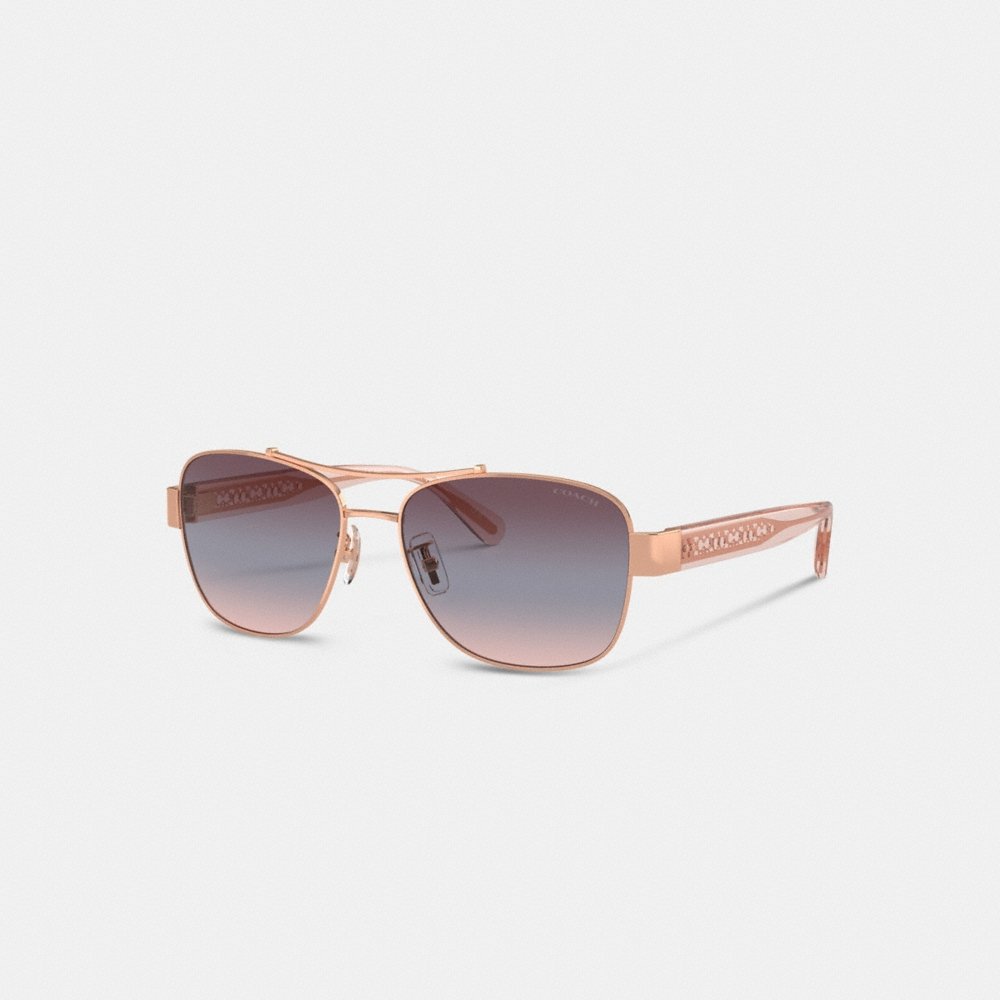 Coach Signature Ombré Narrow Pilot Sunglasses - Preorder