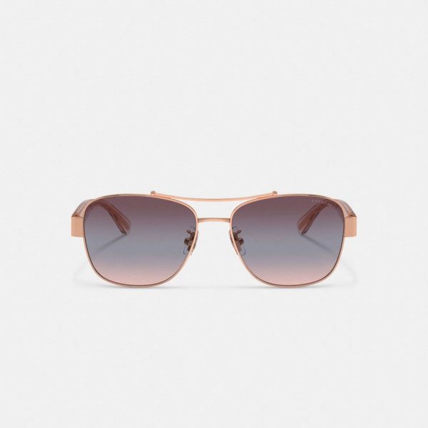 Coach Signature Ombré Narrow Pilot Sunglasses - Preorder