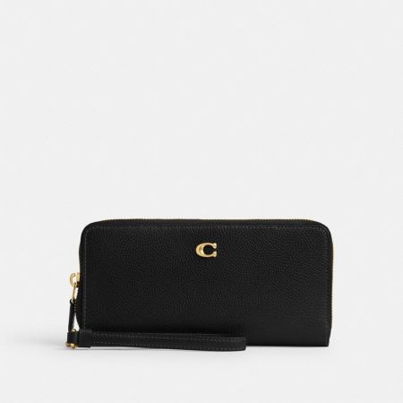 Coach Essential Continental Wallet - Preorder — Brass/Black