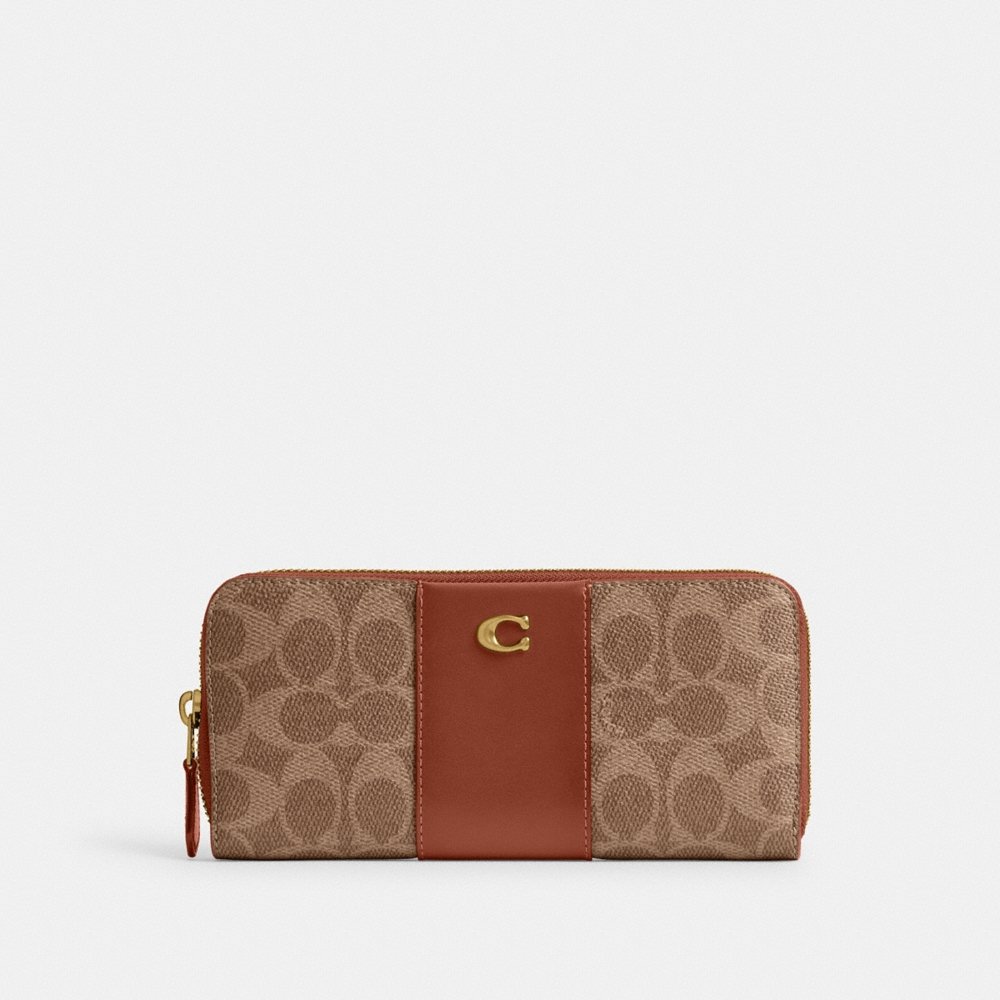 Coach Outlet Essential Slim Accordion Zip Wallet In Signature Canvas - Preorder