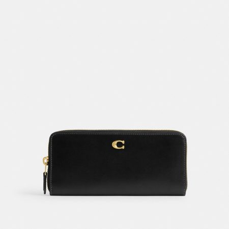 Coach Outlet Essential Slim Accordion Zip Wallet - Preorder — Brass/Black