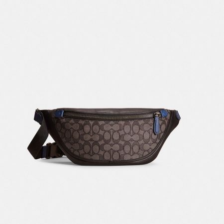 Coach Restored League Belt Bag In Signature Jacquard - Preorder — Black Copper/Charcoal/Black