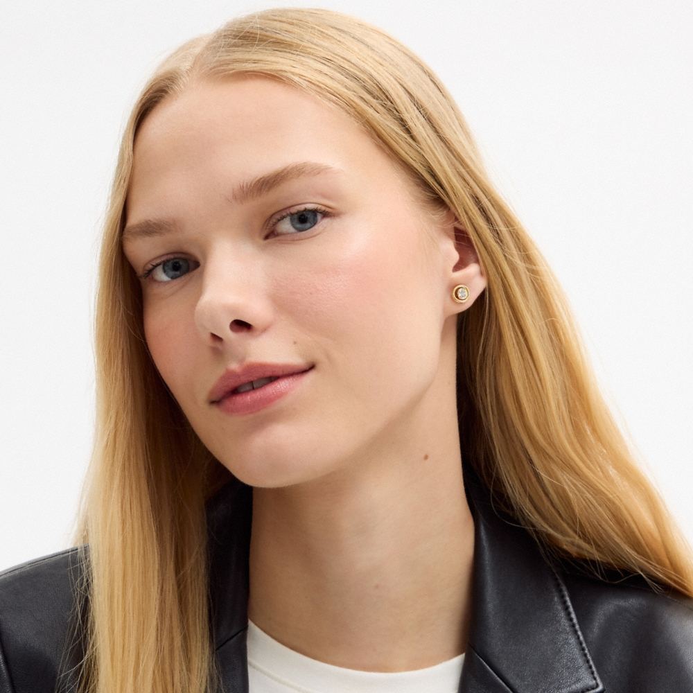 Coach Outlet Halo Round Stud Earrings - Preorder